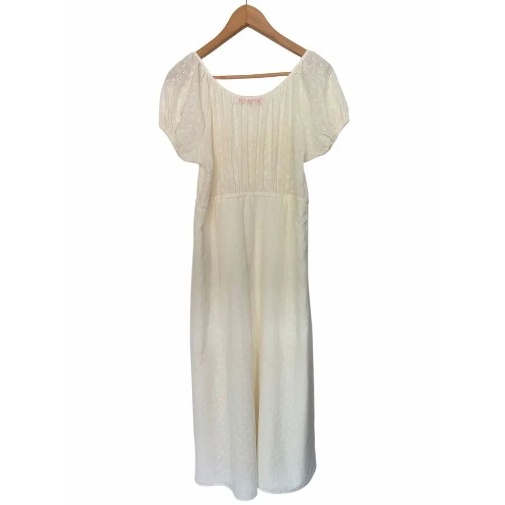 Lisa Says Gah Luxe Midi Dress in Milk Eyelet Size S - Picture 5 of 12